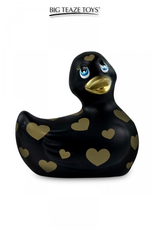 Mini canard vibrant Romance noir et or - Vibromasse