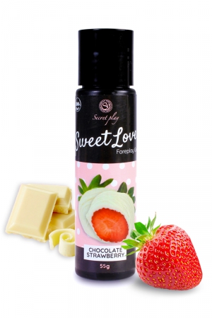 Lubrifiant comestible fraise & chocolat blanc – 60ml - Vibromasse