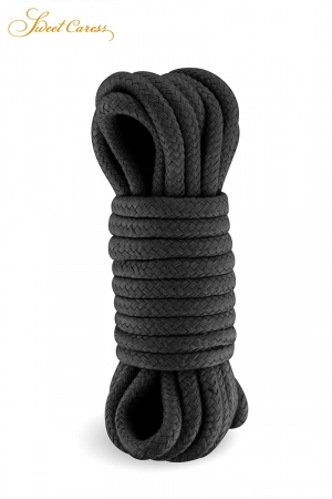 Corde de bondage noire 5m – Sweet Caress - Vibromasse