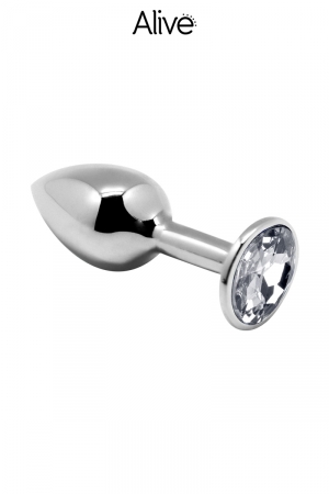 Plug métal bijou transparent L – Alive - Vibromasse