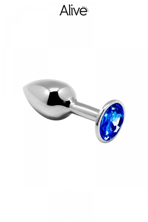 Plug métal bijou bleu M – Alive - Vibromasse