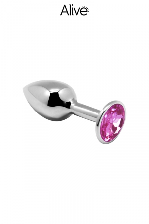 Plug métal bijou rose M – Alive - Vibromasse