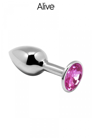 Plug métal bijou rose L – Alive - Vibromasse