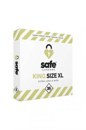 36 préservatifs Safe King Size XL - Vibromasse