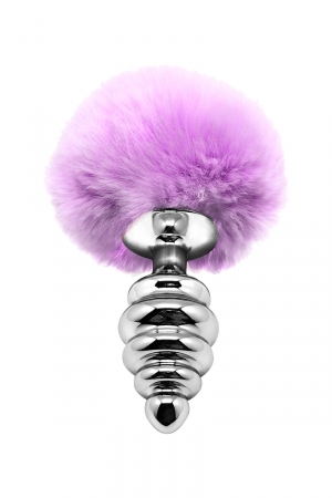 Plug métal Fluffy Twist M mauve – Alive - Vibromasse