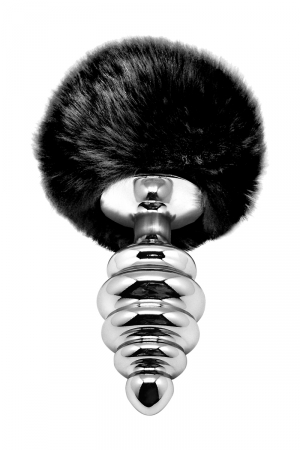 Plug métal Fluffy Twist L noir – Alive - Vibromasse