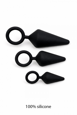 kit d&rsquo;entrainement anal 3 plugs silicone – Litolu - Vibromasse