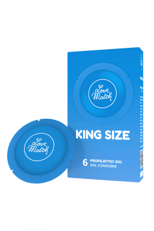 6 Préservatifs King size Love Match - Vibromasse