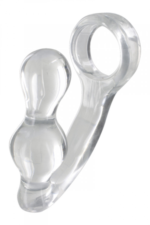 Stimulateur de prostate et cockring transparent - Vibromasse