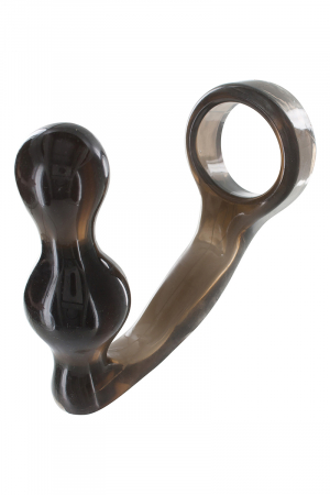 Stimulateur de prostate et cockring gris - Vibromasse