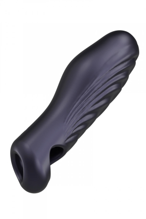 Gaine de pénis 3 en 1 Ryzer Black Plum – Man Wan - Vibromasse