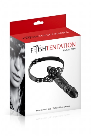 Bâillon double gode black – Fetish Tentation - Vibromasse