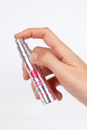Spray sexe oral et bouche humide à la fraise acide - Vibromasse