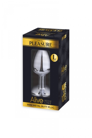 Plug métal bijou bleu L – Alive - Vibromasse