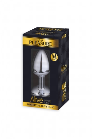 Plug métal bijou noir M – Alive - Vibromasse