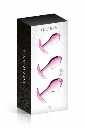 Set 3 plugs anal en verre Glossy Toys n° 17 Pink - Vibromasse