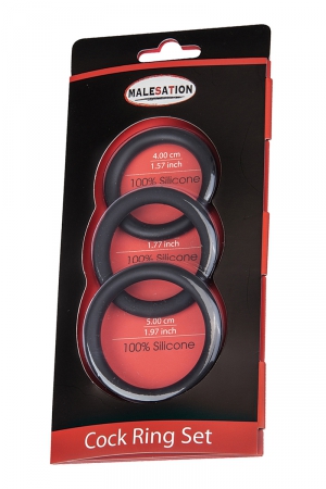 Set 3 CockRings silicone – Malesation - Vibromasse