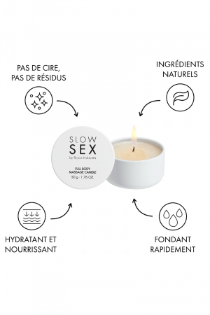 Bougie de massage Slow Sex 50g – Bijoux Indiscrets - Vibromasse