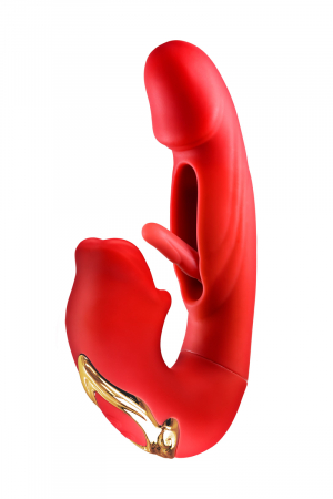 Vibromasseur rabbit 3-en-1 Kissy rouge – Yoba - Vibromasse