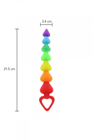 Stimulateur anal Rainbow Heart Beads – Toyjoy - Vibromasse