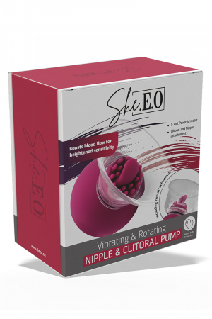 Pompe à clitoris et tétons rotative et vibrante – She.E.O. - Vibromasse