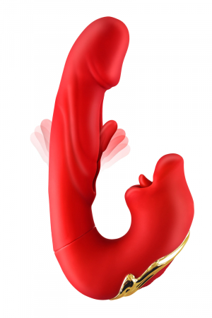 Vibromasseur rabbit 3-en-1 Kissy rouge – Yoba - Vibromasse